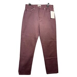 Etica Finn Slim Straight Jeans Women S-29 High Rise Purple Denim Recycled Cotton